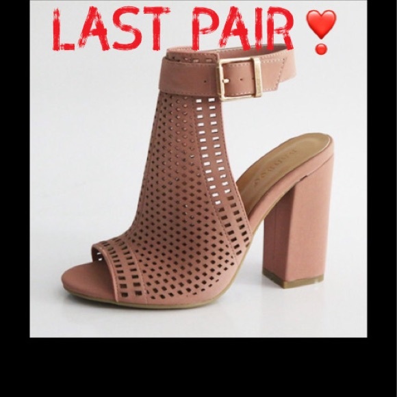 BAMBOO Shoes - DONATED!! Dusty Rose/Mauve peek-a-boo ankle strap